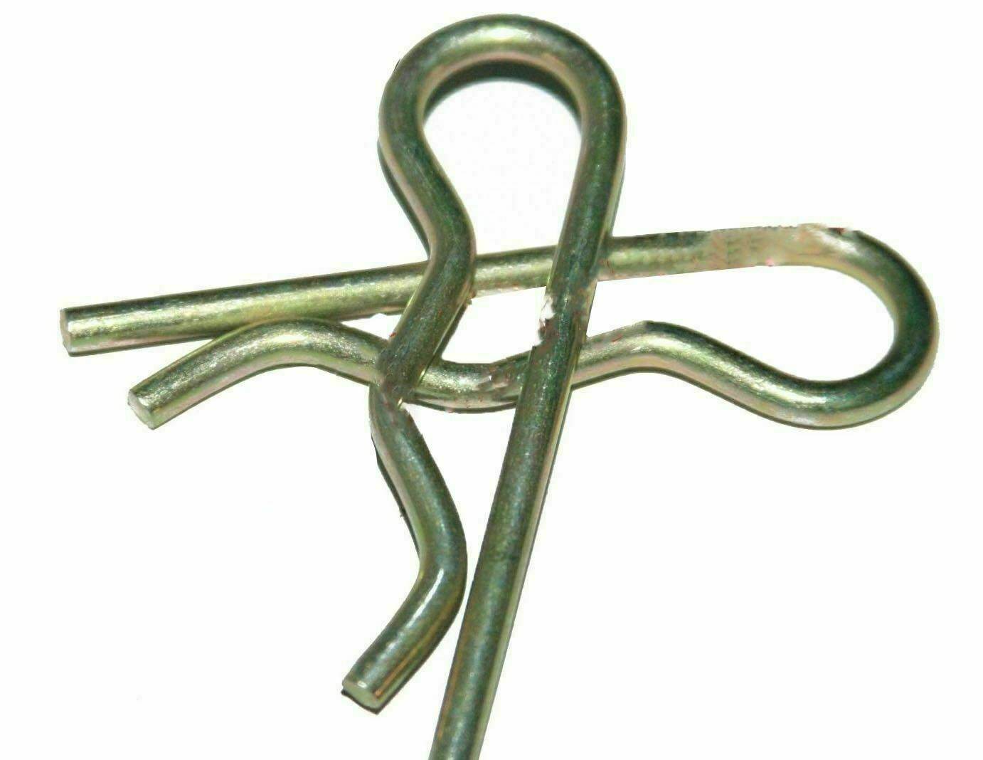 Two R Clip Spring Cotter Lynch Pins ideal for securing Massey Ferguson hitch pin attachments