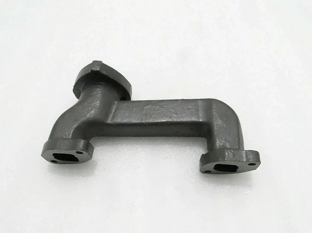 Silencer manifold fitting for tractor, dark metal U-shaped with two bolt holes