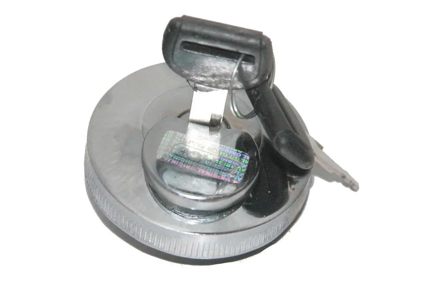 Chrome fuel tank cap with lock and key