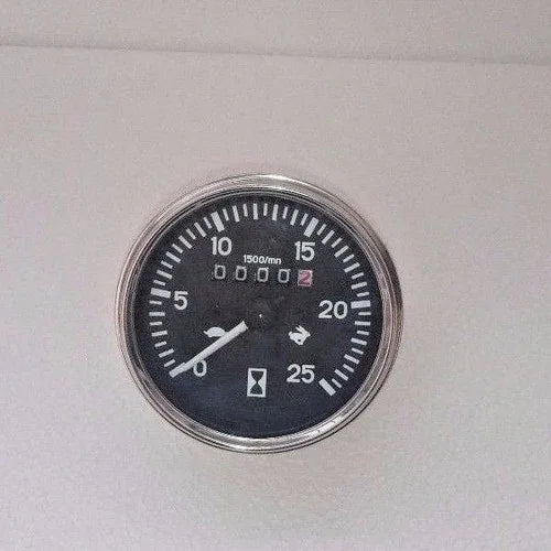 Massey Ferguson model tachometer, 15000 RPM gauge, durable black dial with silver bezel for tractors