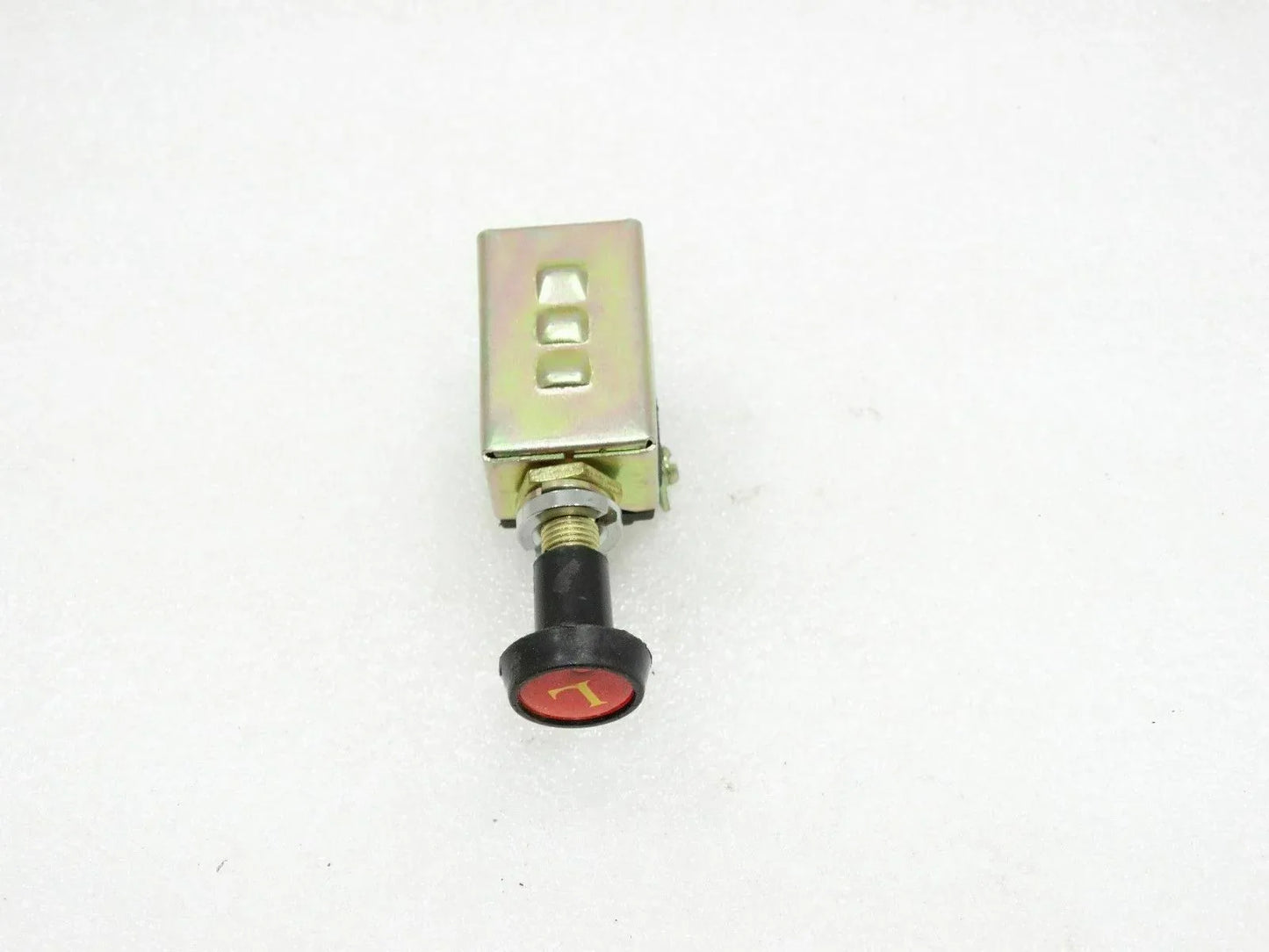 Headlight on/off switch with red push button and metal mounting tab