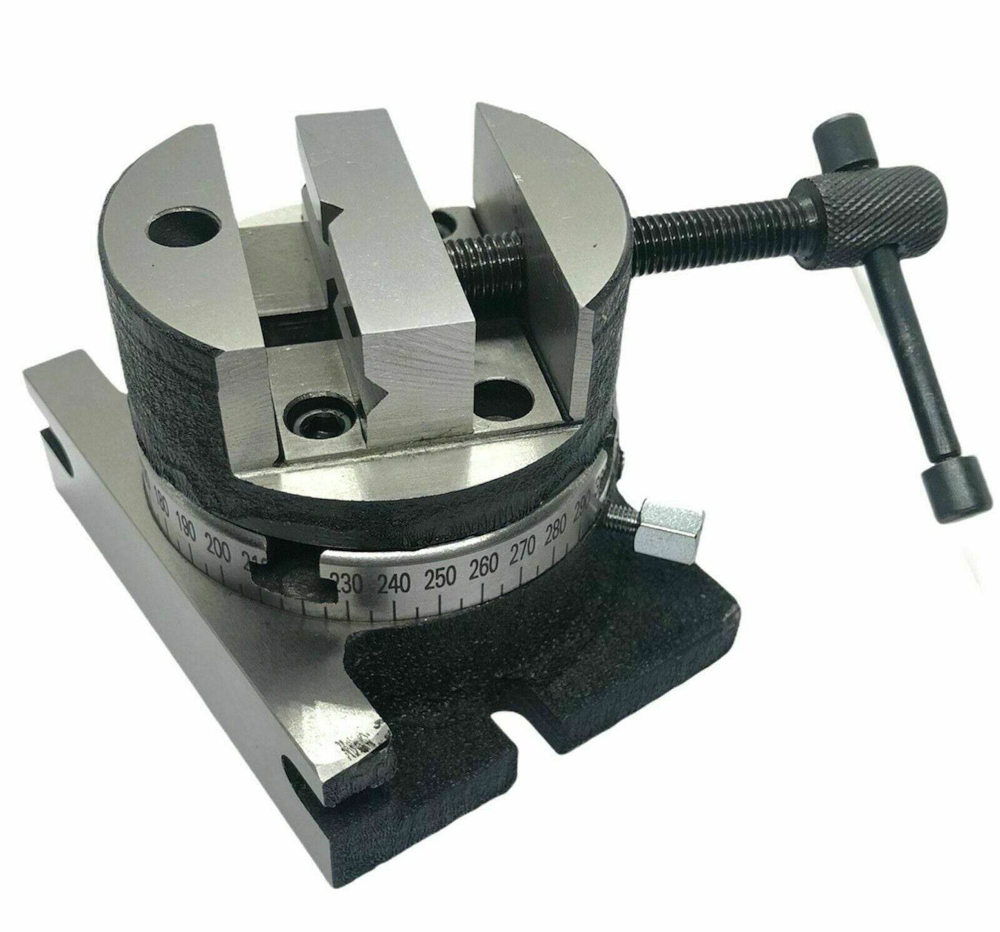 Precision rotary table with vice designed for accurate workholding and positioning in machining applications