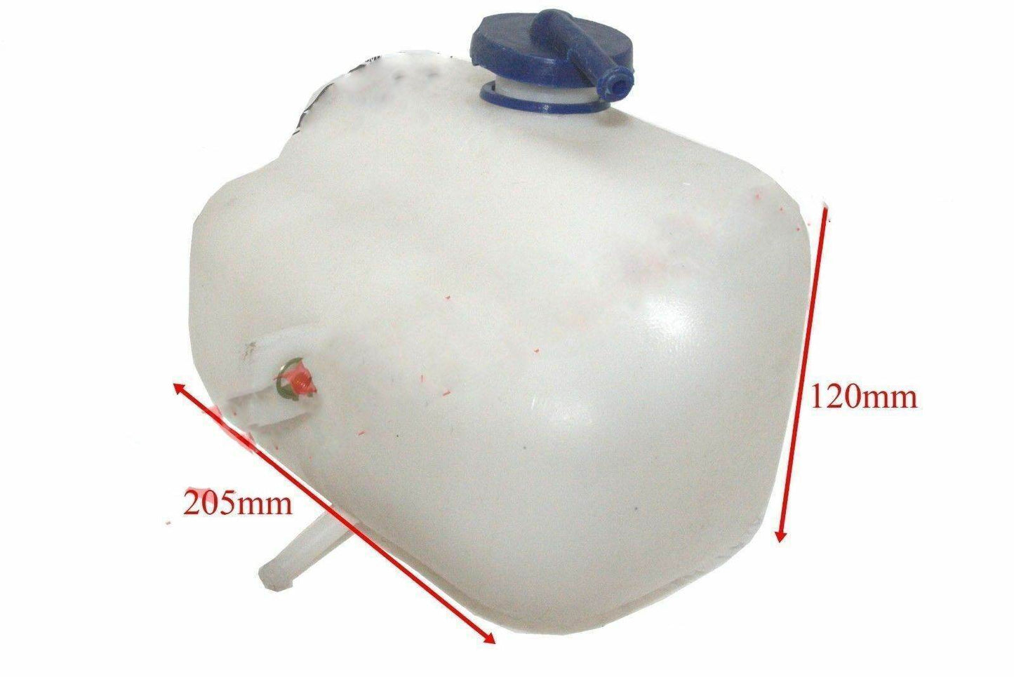 Radiator bottle for Massey Ferguson, durable plastic coolant reservoir with 205mm height