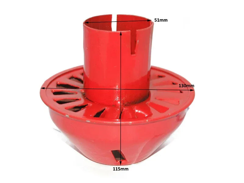 Red hood hat accessory, 130mm diameter, designed for use with air purifiers with a HEPA filter