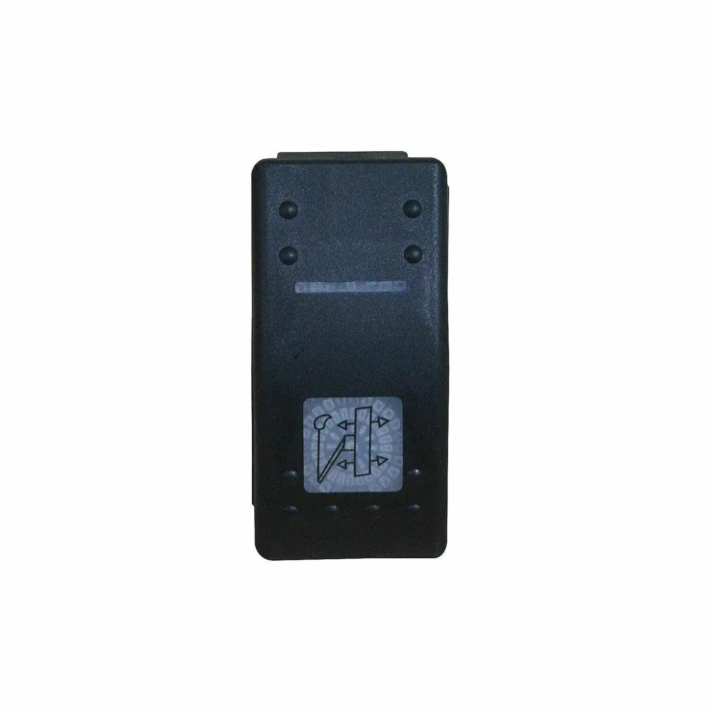 Cab rocker switch on/off with black plastic housing and icon