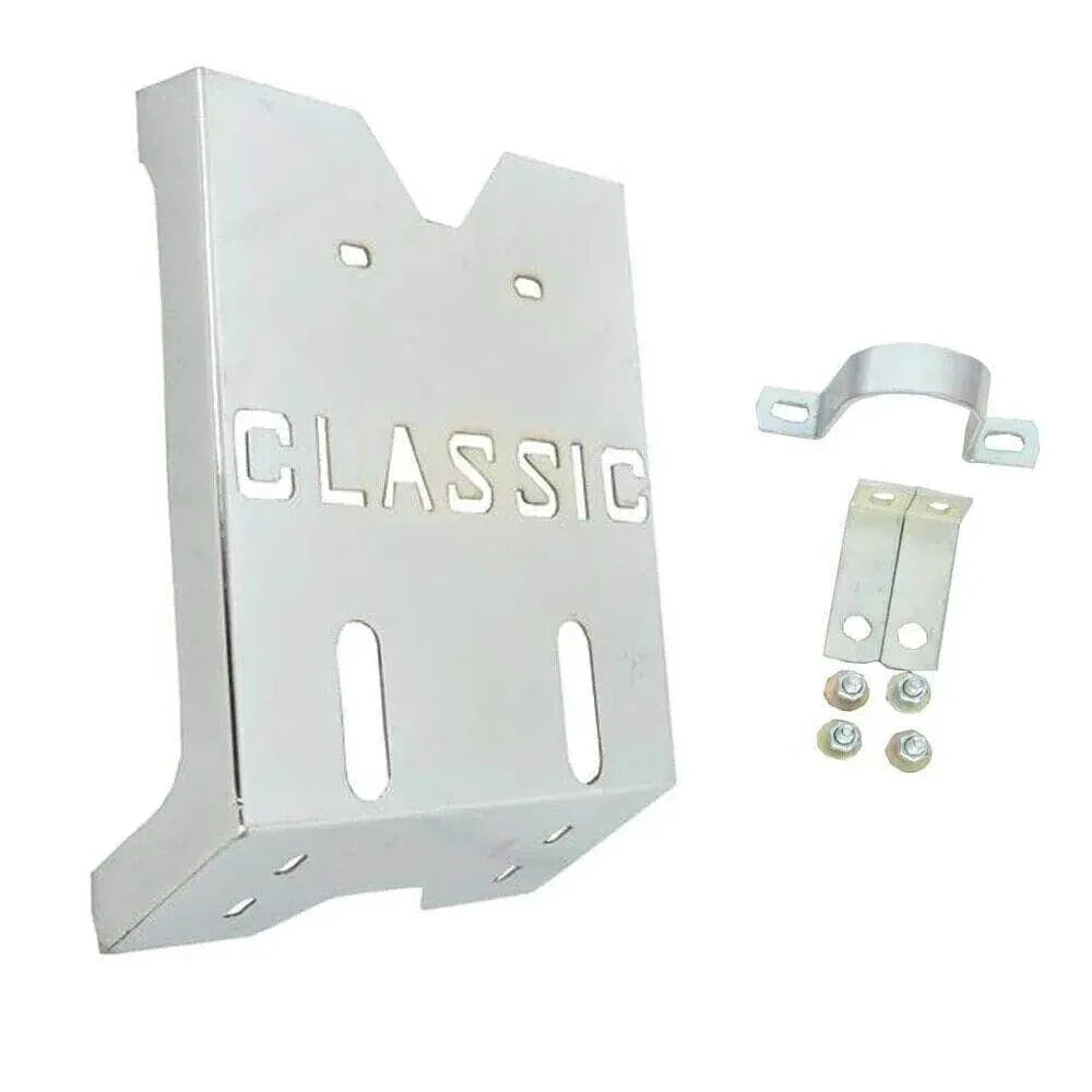 Fits Royal Enfield Bullet Classic 350 500cc Engine Guard Skid Plate Steel Chrome - StellerGear