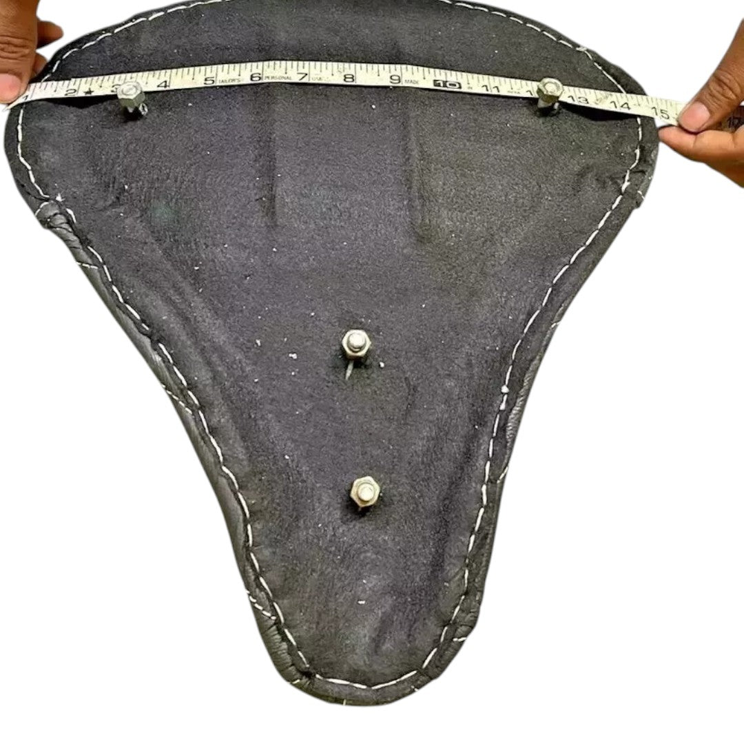 Leather Front Saddle Seat in Black for Royal Enfield Classic 350 with Measurement for Fitment