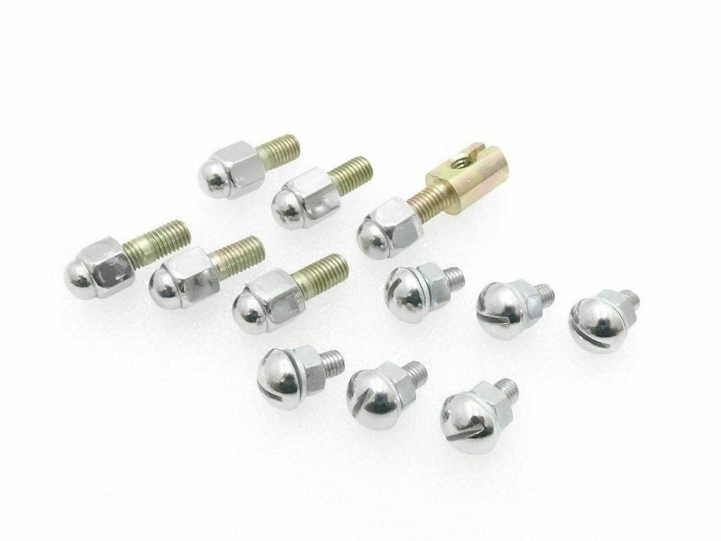 Fits Royal Enfield Front Mudguard Chrome Dome Nut & Bolt Complete Set - StellerGear