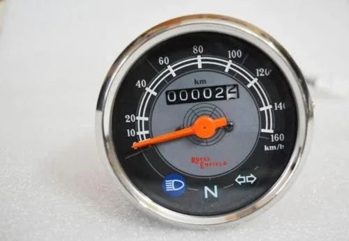 0-160 KPH black and gray speedometer gauge with odometer display