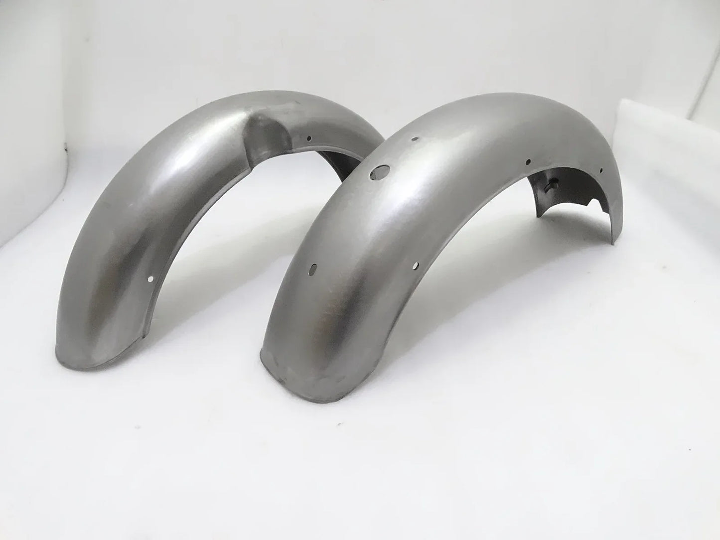 ROYAL ENFIELD CLASSIC C5 500cc RAW STEEL MUDGUARD SET - StellerGear