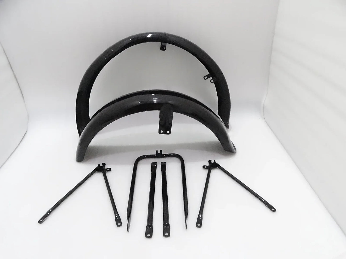 MATCHLESS G3L AJS 16M MILITARY MODEL BLACK PAINTED MUDGUARD SET & STAYS - StellerGear
