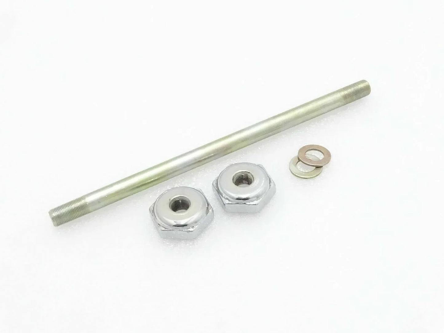 ROYAL ENFIELD BULLET FOUNDATION REAR SUSPENSION AXLE & CHROMED NUT - StellerGear