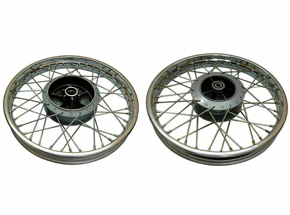 FOR Royal Enfield Bullet Standard 350 CC Front & Rear Wheel Non Disc Type - StellerGear