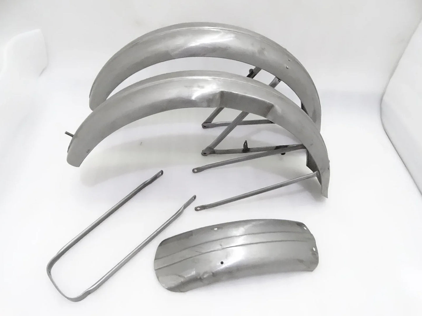 TRIUMPH 5SE 1938 RAW STEEL FRONT AND REAR MUDGUARD SET - StellerGear