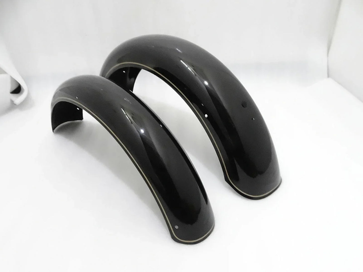 ROYAL ENFIELD BLACK PAINTED FRONT & REAR MUDGUARDS 500CC ( GOLDEN LINING) - StellerGear