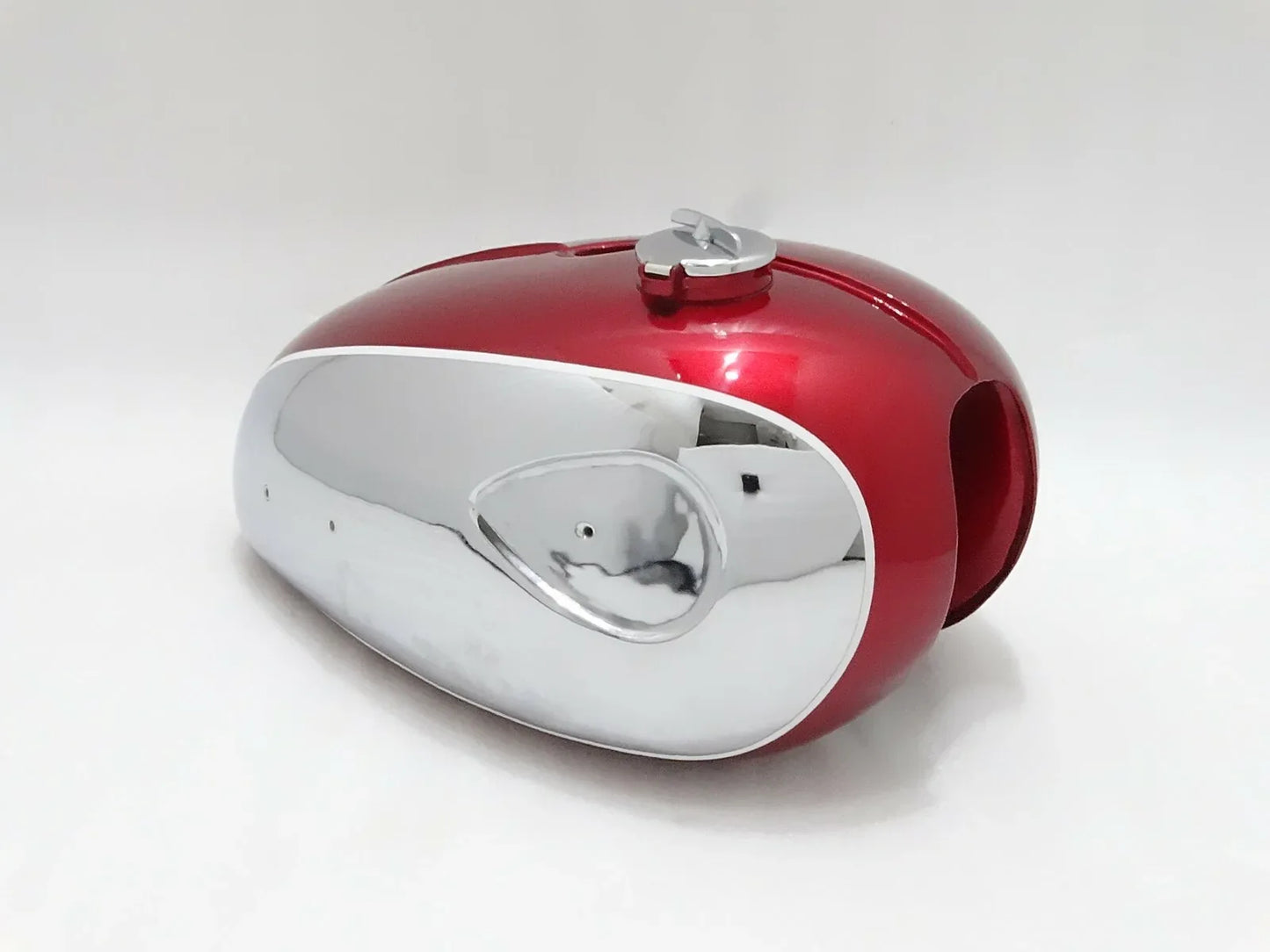 BSA A65 THUNDERBOLT CHERRY PAINTED CHROME TANK WITH CAP (DUAL CARB) - StellerGear