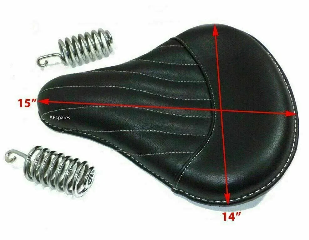 Black Pure Leather Front Saddle Seat FOR Royal Enfield Classic C5 500 EFI - StellerGear