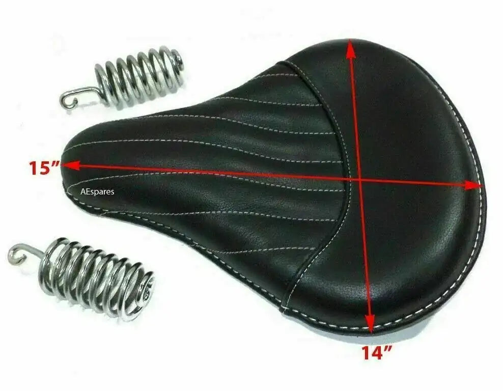 Black Pure Leather Front Saddle Seat FOR Royal Enfield Classic C5 500 EFI - StellerGear