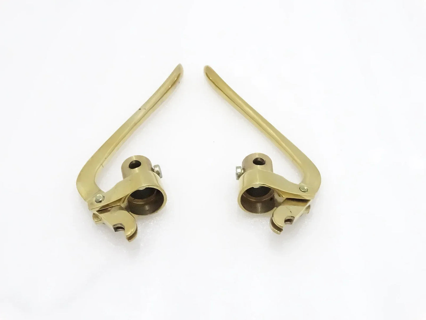 BRASS INVERTED / REVERSE LEVERS PAIR 7/8" HANDLE BAR VINTAGE BIKES - StellerGear