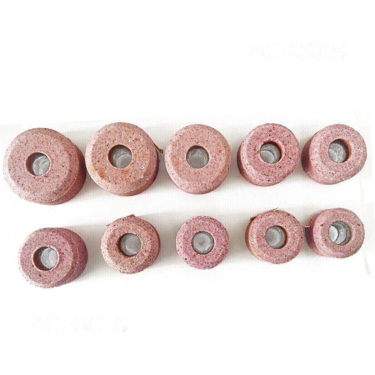 Set Of 10 Pcs Valve Seat Grinding Stones For Sioux Holder 11/16" Thread 80 Grit - StellerGear