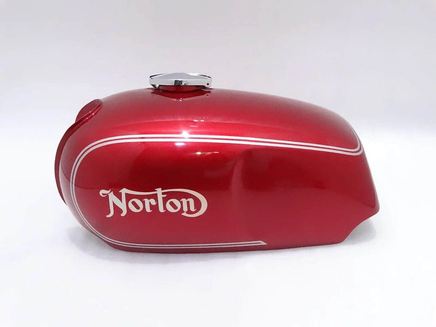 NORTON COMMANDO ROADSTER CHERRY PAINTED PETROL TANK WITH CAP - StellerGear