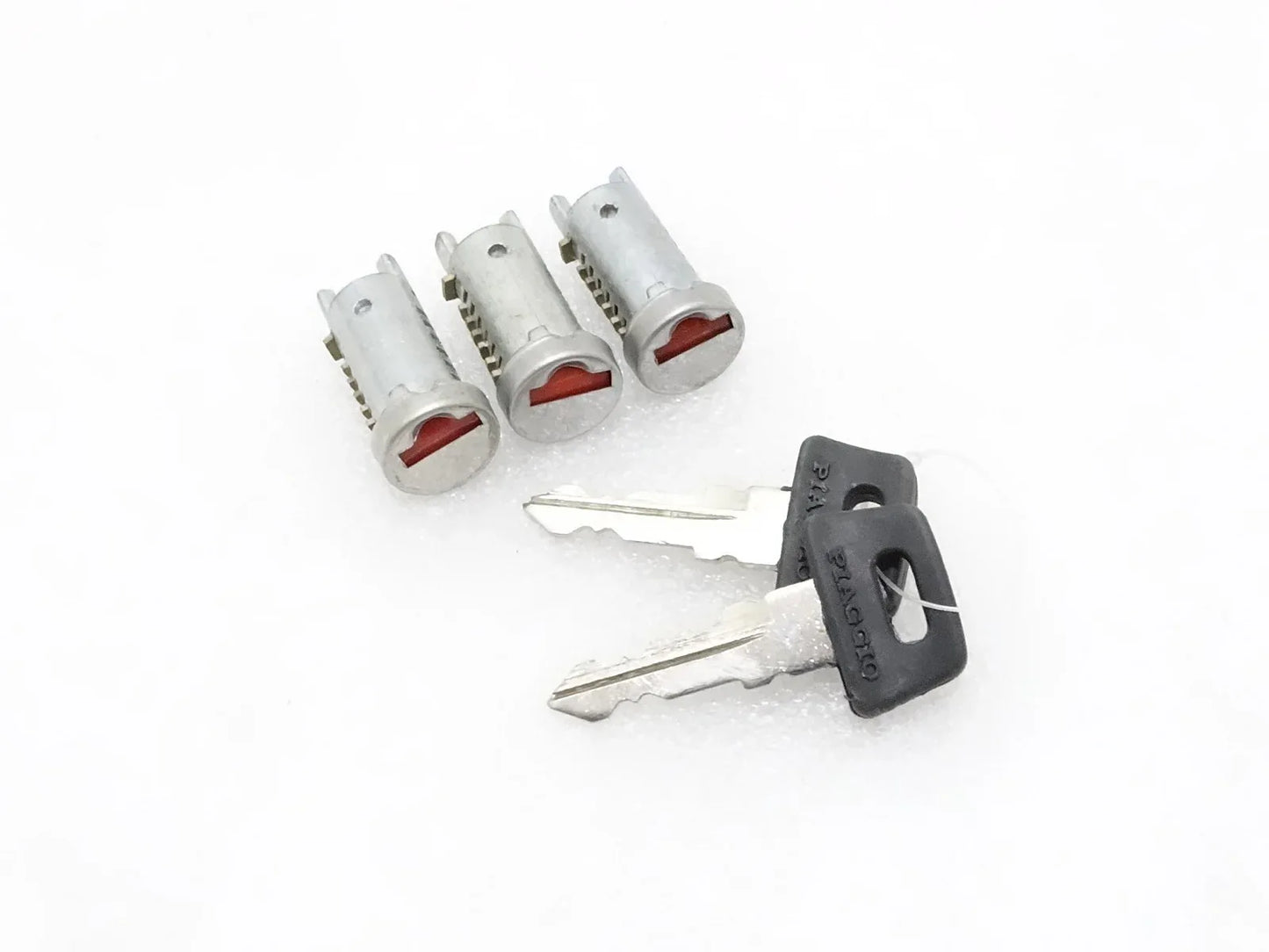 VESPA STEERING/TOOL BOX & SEAT LOCK BARREL SET OF 3 WITH 2 KEYS PX T5 LML NV - StellerGear