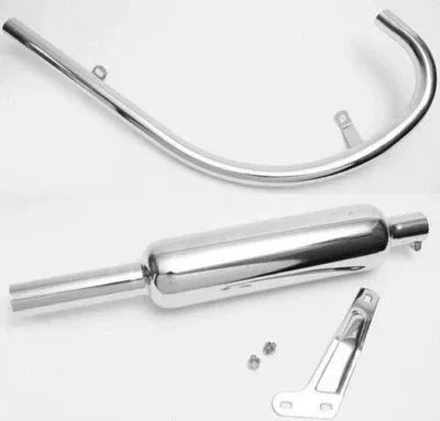 SHORT EXHAUST SILENCER WITH PIPE 500CC For ROYAL ENFIELD - StellerGear