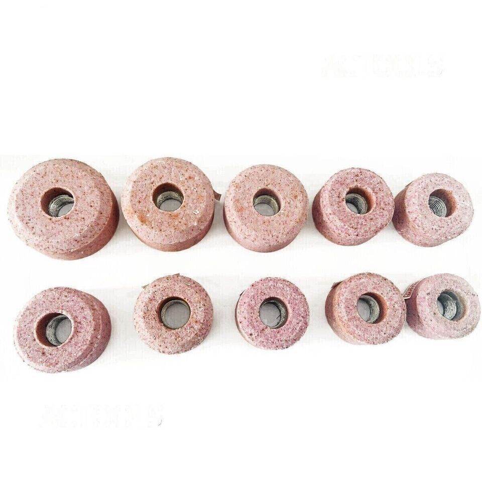 Set Of 10 Pcs Valve Seat Grinding Stones For Sioux Holder 11/16" Thread 80 Grit - StellerGear