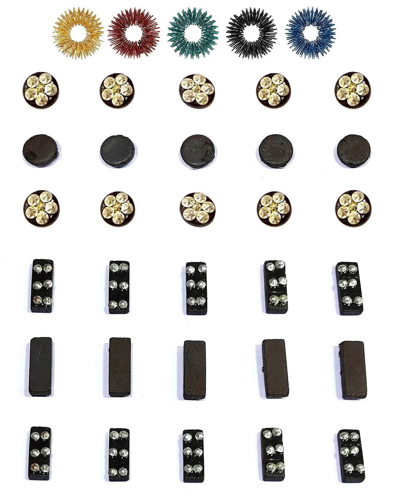 Sujok 6 Star Round 6 Star Bar Cluster Magnets 5pcs Sujok Rings therapy - StellerGear