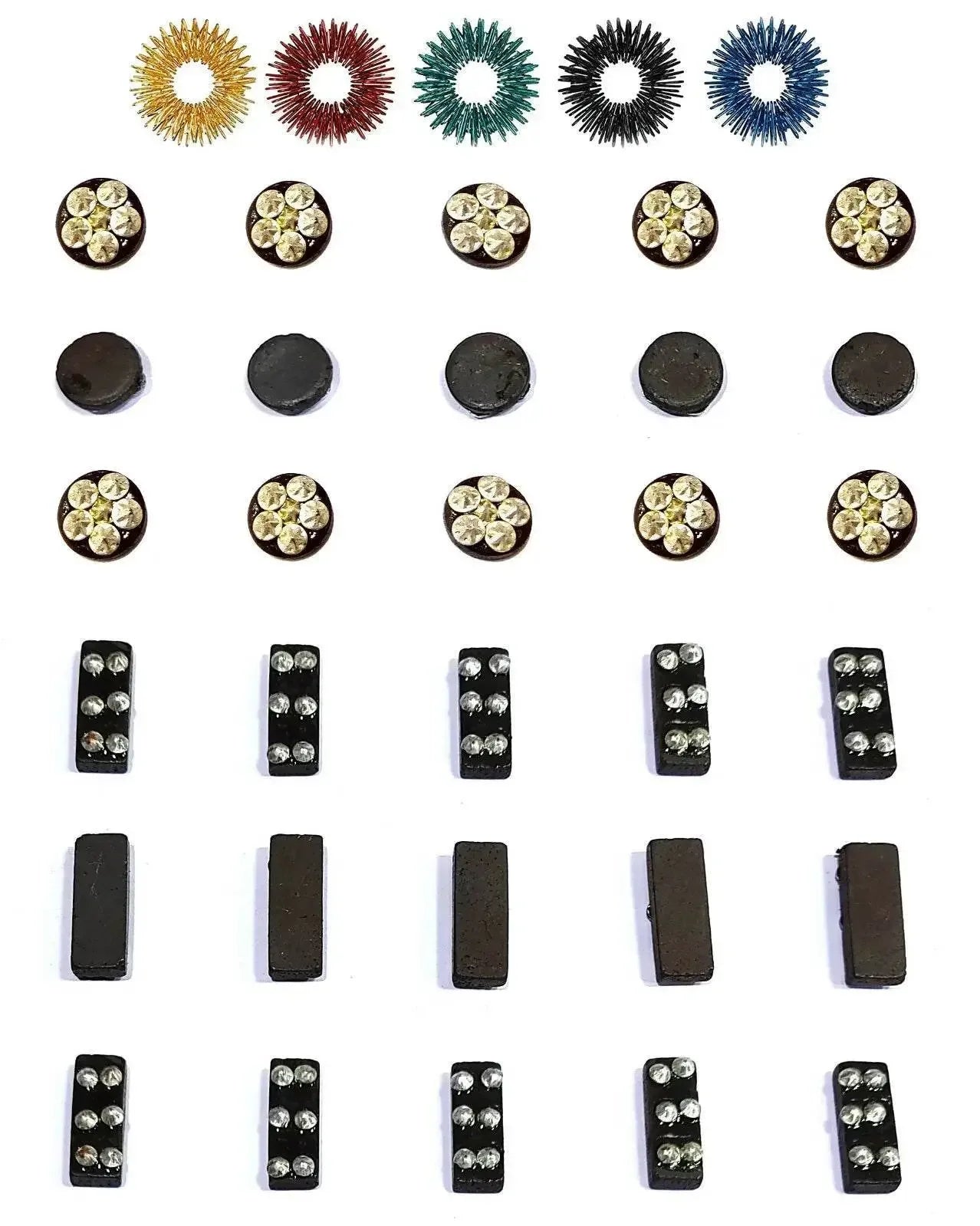 Sujok 6 Star Round 6 Star Bar Cluster Magnets 5pcs Sujok Rings therapy - StellerGear