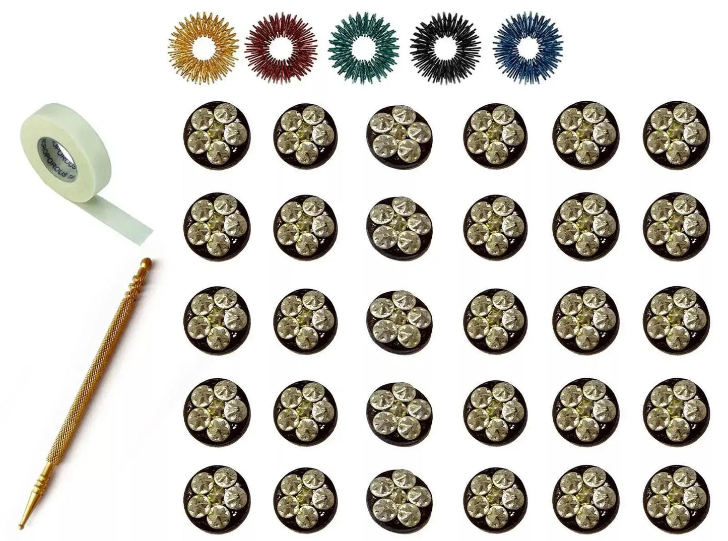 Sujok 6 Star Cluster Magnets Round Slim Jimmy, Acu Rings, Micropore Tape - StellerGear