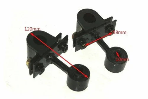 Black suspension bushing brackets, 2-pack, with mounting holes