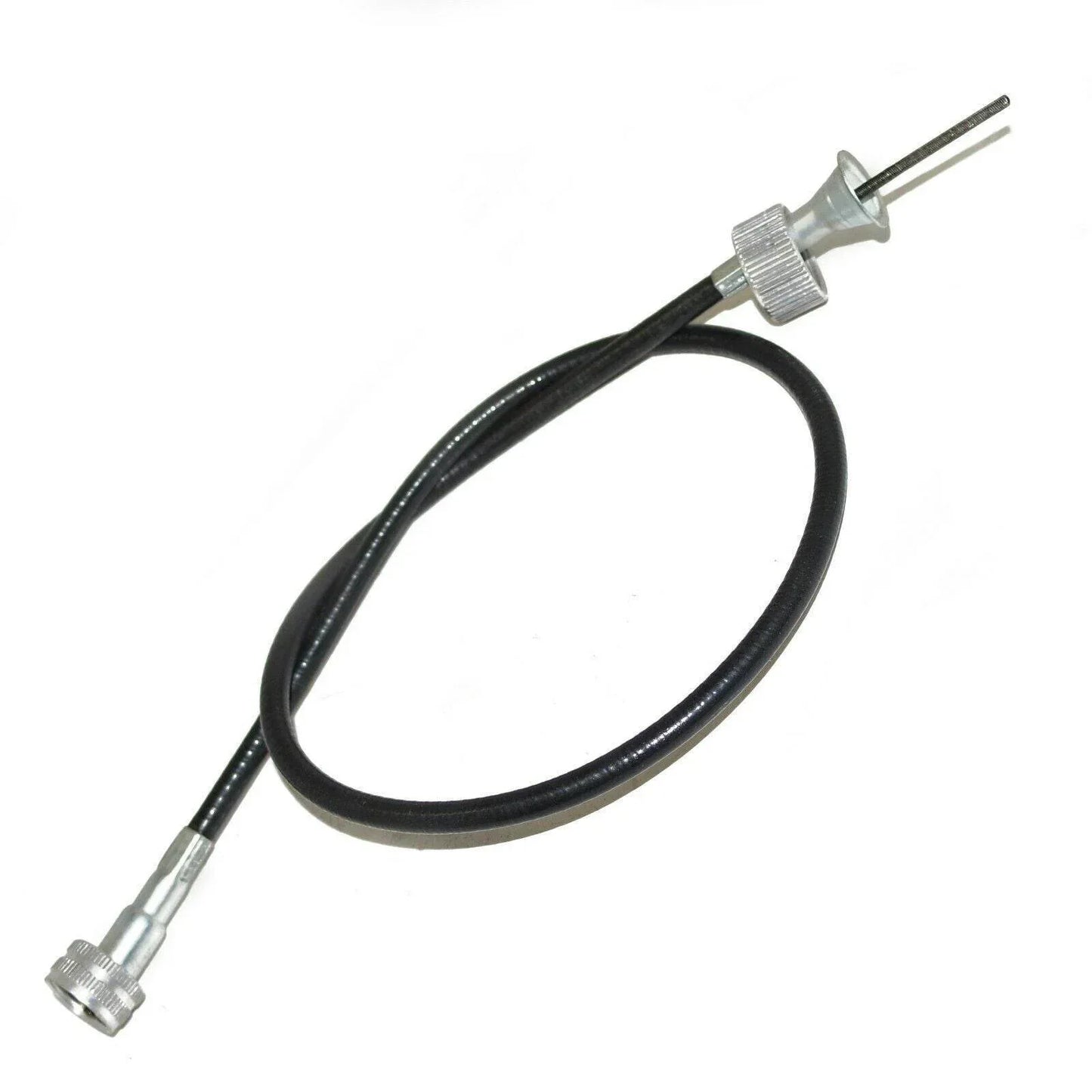 Tachometer cable for MF 35 50 65, durable black nylon with metal connectors for reliable performance