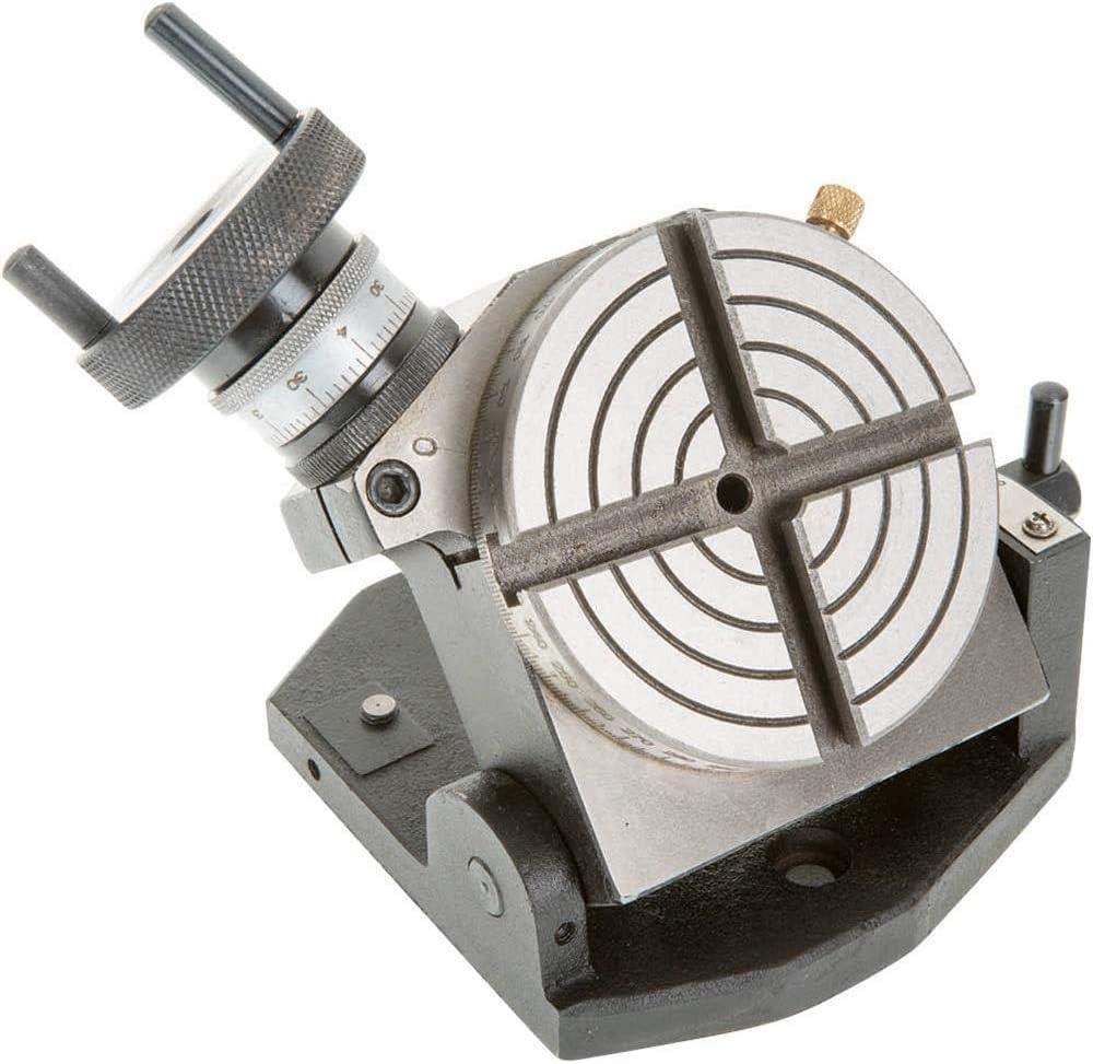 Tilting Rotary Table 4/100mm With 65mm Mini Scroll Lathe Chuck Backplate - StellerGear