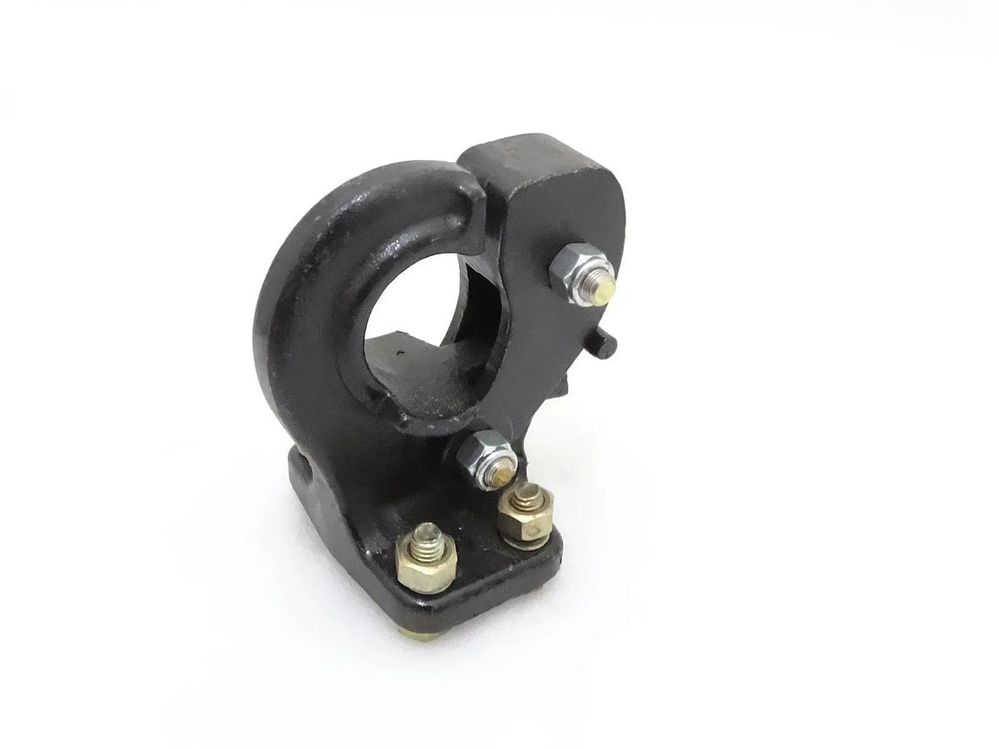 Black pintle hitch towing hook with mounting bolts