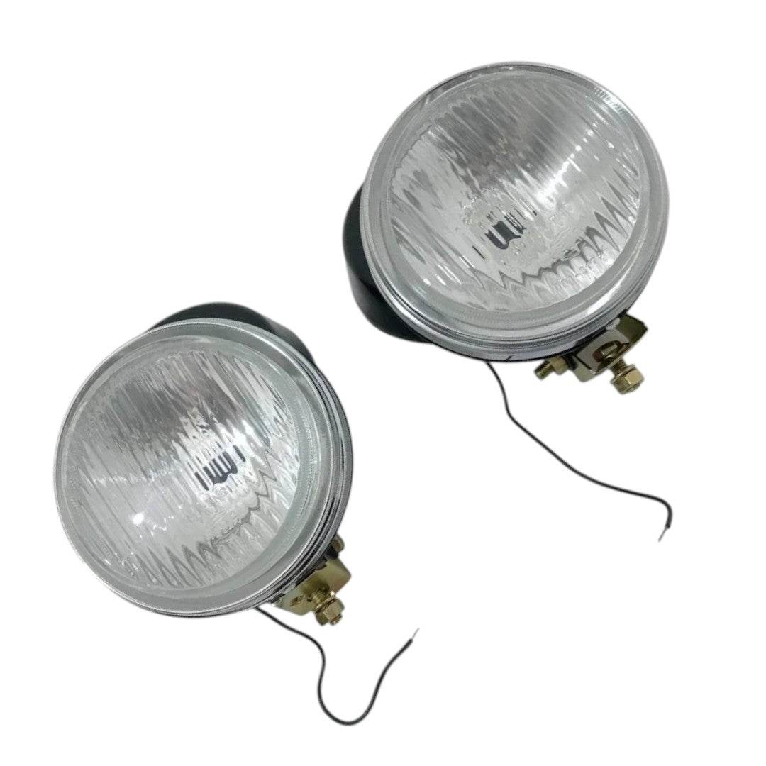 Pair Hella Clear Fog Lamp With Cover With Bulb H3 Halogen Bulb Universal Fit - StellerGear