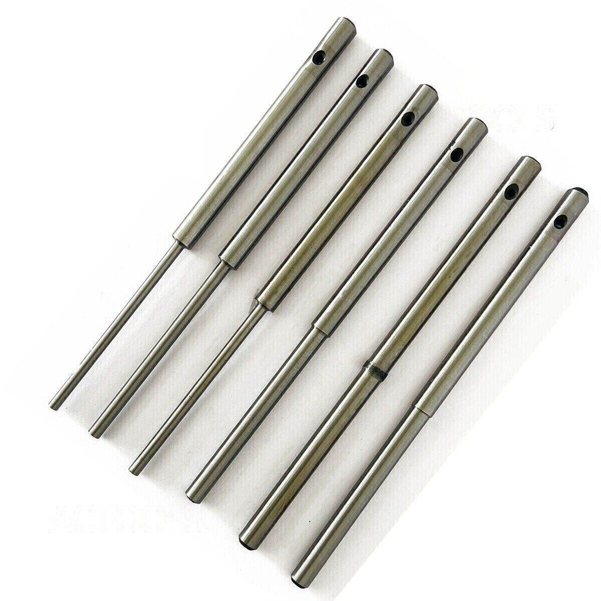 Valve seat grinding tool pilot set with six precision steel pilots for accurate valve seat grinding