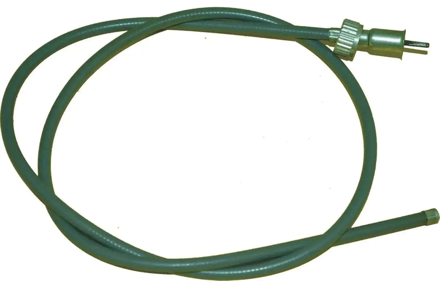 Green speedometer cable with two metal ends and connectors