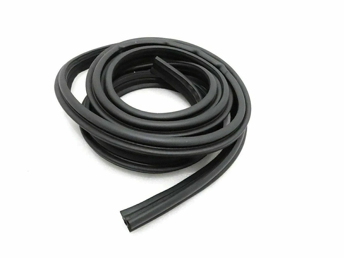 Black rubber tailgate weather seal strip, flexible looped length