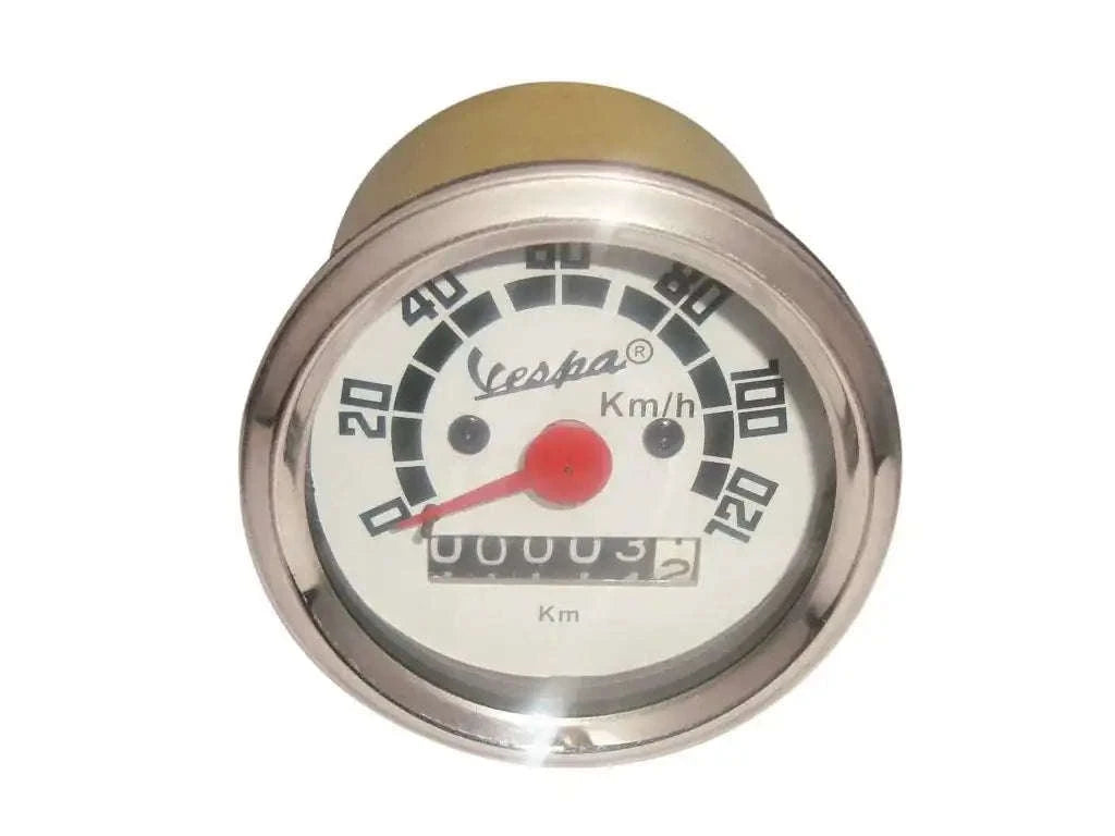 0-120 km/h white face speedometer gauge for Vespa