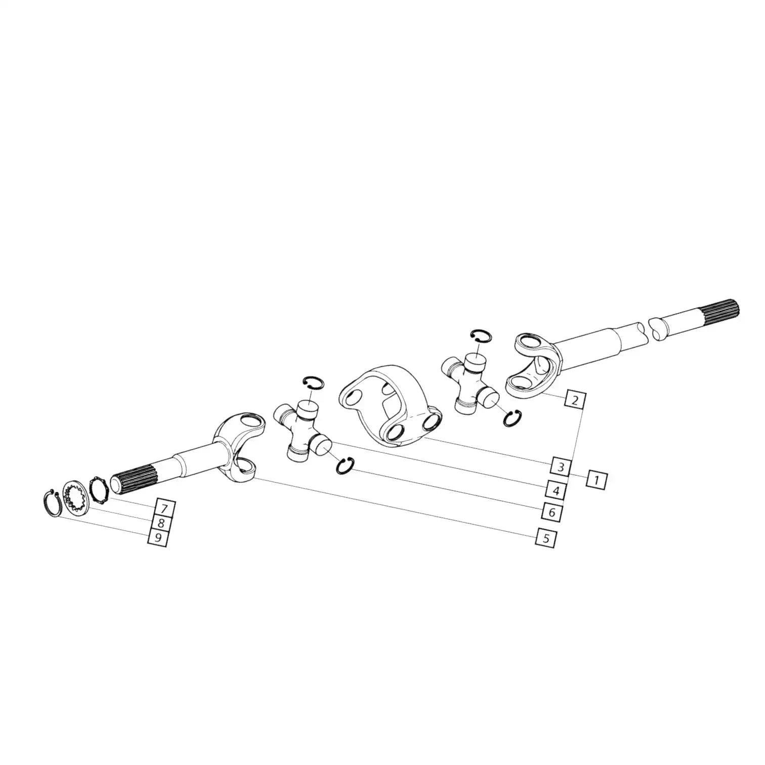 Double-Joint Assy for Mahindra Tractor, durable steel, essential for seamless power transfer