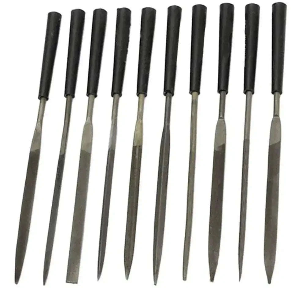 Set of 10 unique shape metal needle files for jewelry and glass crafting