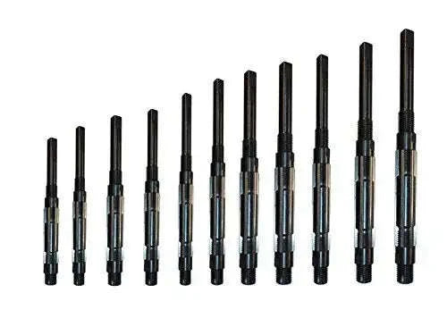 11-piece adjustable hand reamer set, 11 metal reamers with threaded shafts