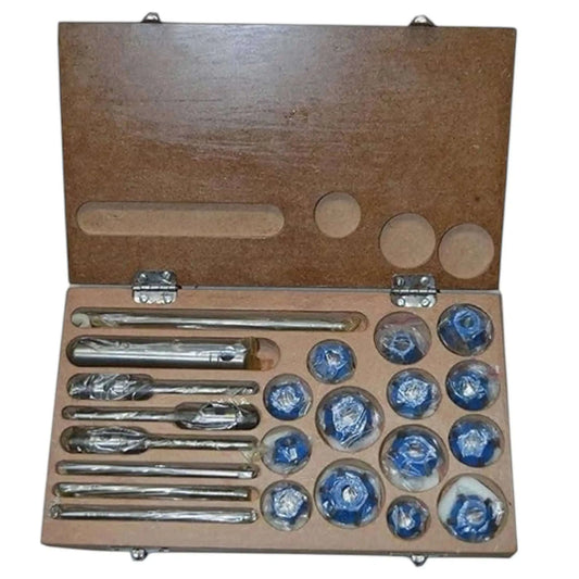 Carbide Valve Seat Cutter Set in carrying case, includes various sizes for automotive valve seat machining
