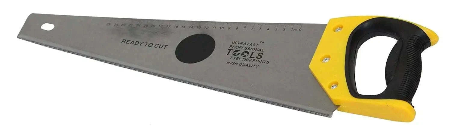 18-inch hand saw with 7-teeth comfort grip and hardened steel blade