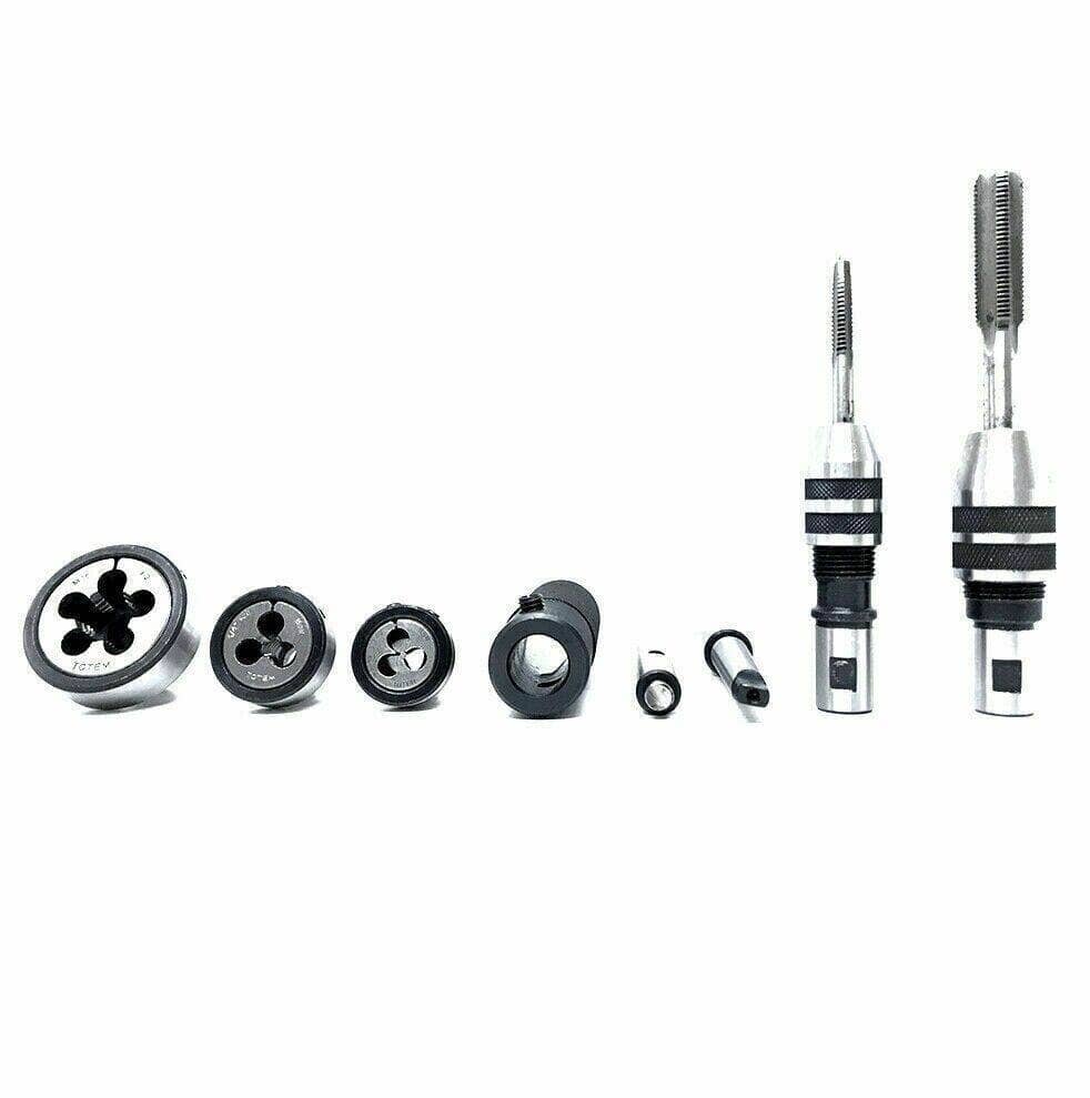 1MT Lathe Tailstock Tap and Die Holder Set with Various Sizes and Attachments