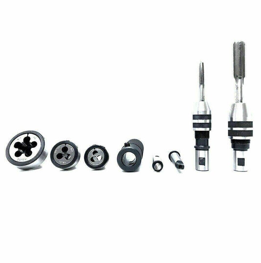 1MT lathe tailstock holder set with various taps and dies for versatile machining tasks
