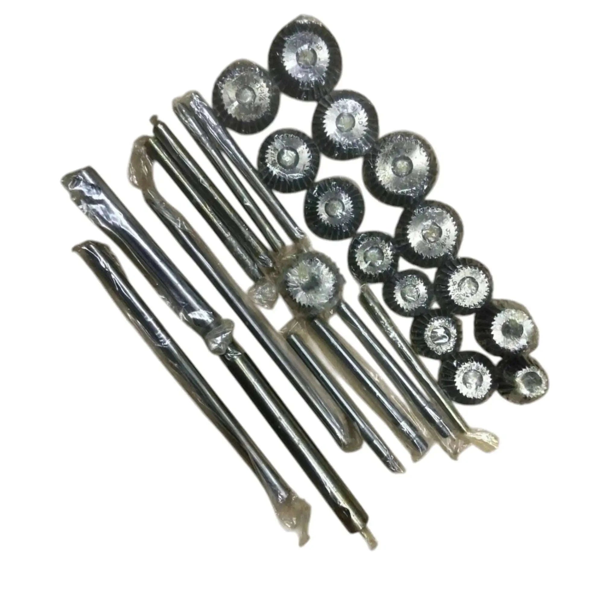 21-piece valve seat and face cutter set, steel, used for precision machining in automotive applications