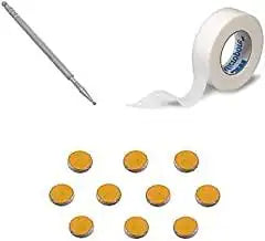 Magnetic acupressure kit: tape roll and round gold magnets