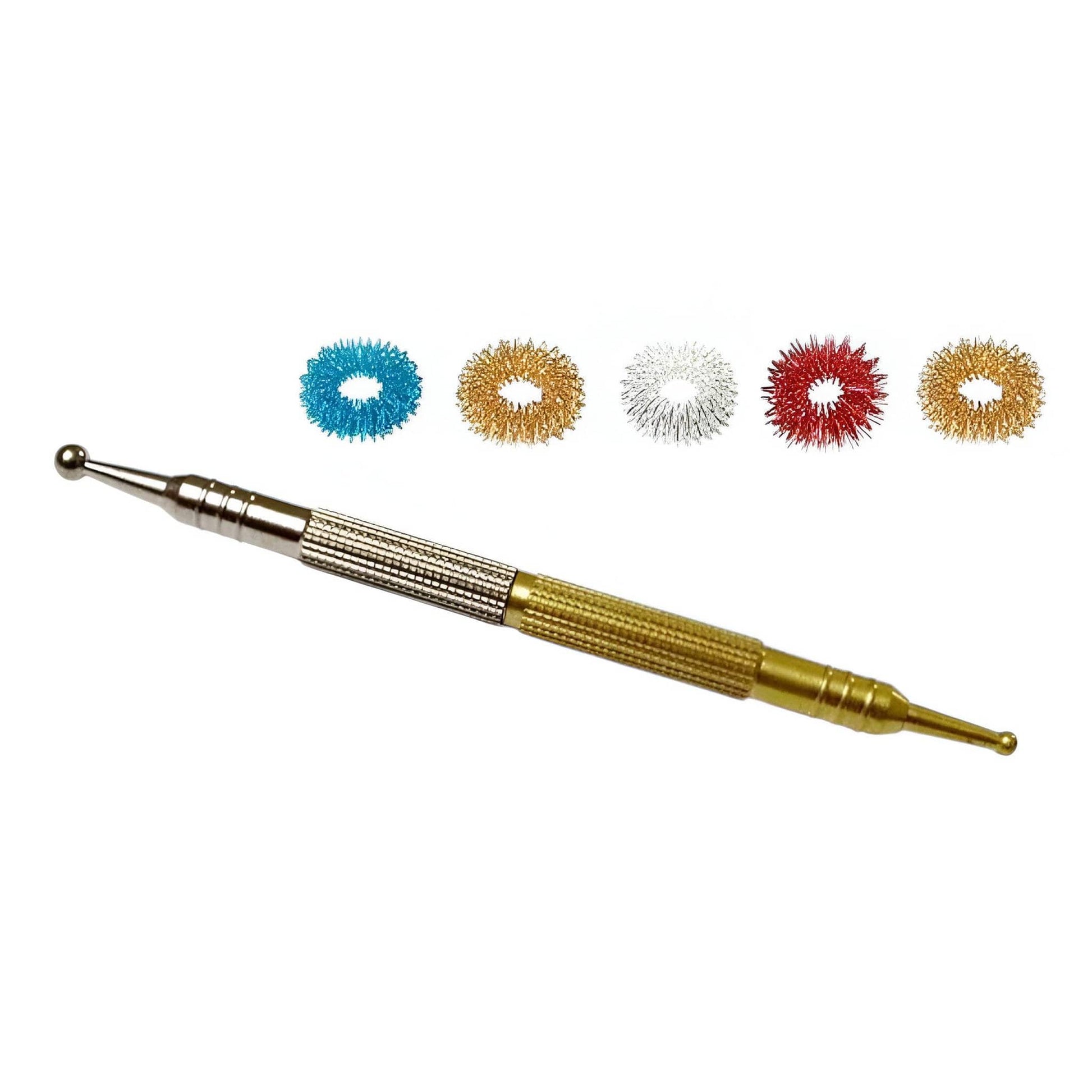 2in1 acupressure jimmy metal diagnostic tool with colorful rings for enhanced therapy